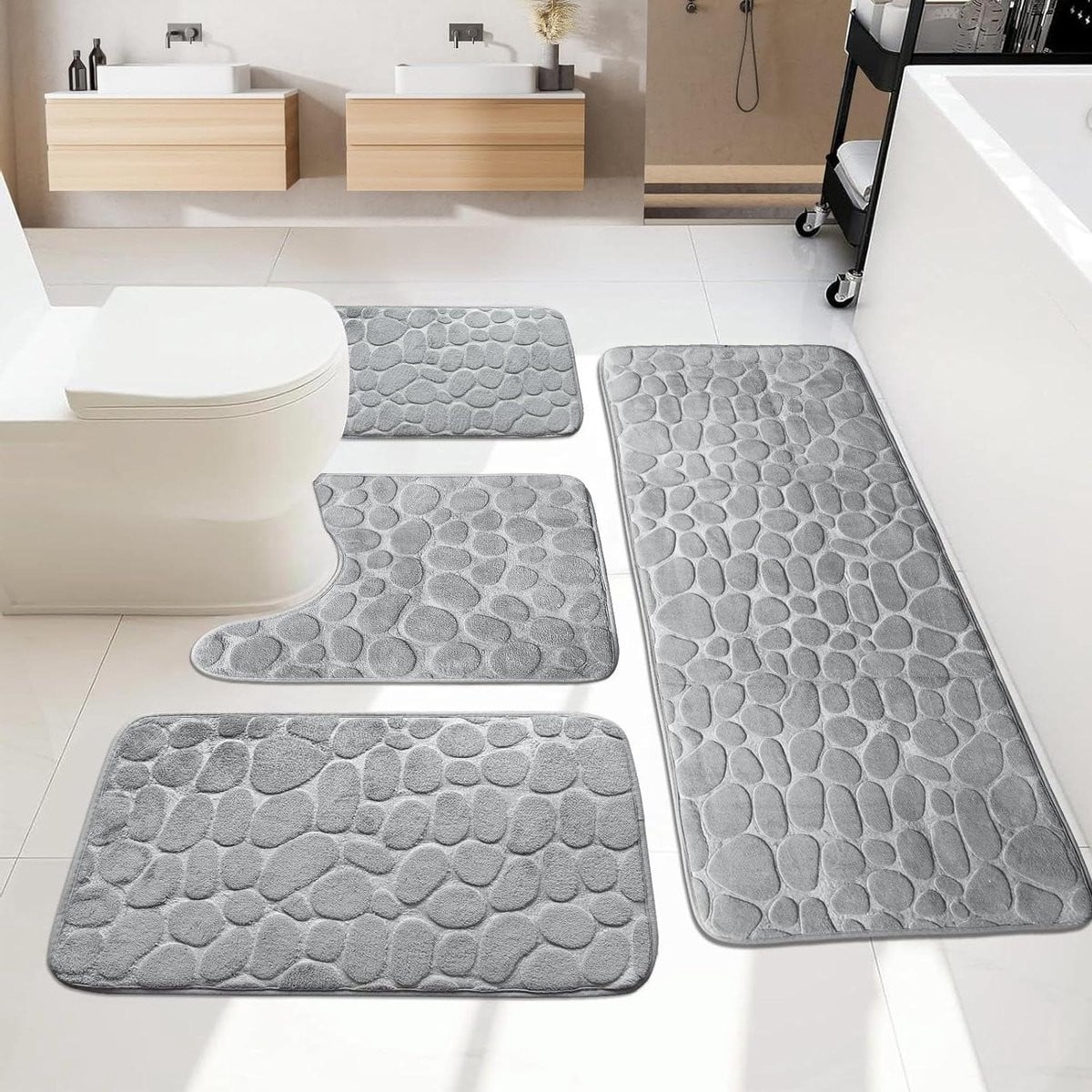 Grijs Badkamermat Douche Comfort met Zachte Ondergrond - 40 x 30 cm
