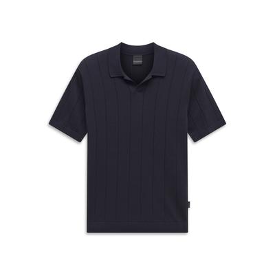 Poloshirt BUGATTI "Regular Fit", Herren, Gr. L, blau (390, marine), 100% Baumwolle, Strukturmuster, regular fit, Shirts, Regular Fit Strickstruktur Baumwolle Kurzarm