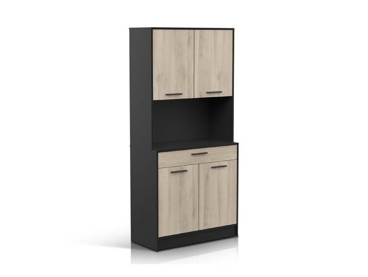habeig Küchenbuffet Küchenregal Küchenschrank Eiche Küchenmöbel Singleküche 176x84cm besonders schwere und robuste Ausführung