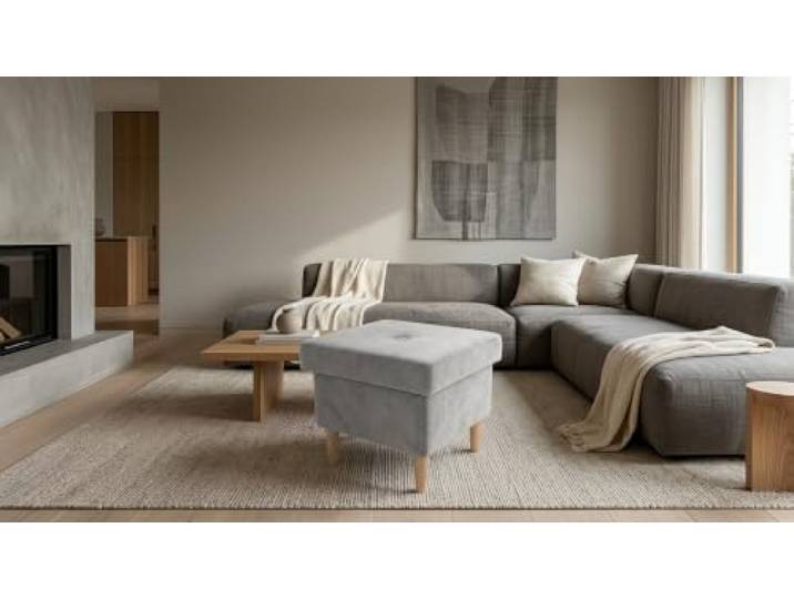 Family Meble Polsterhocker Ari Royal Aura – Fußhocker mit Stoff-Bezug und Stauraum – Türkis · Royal 26