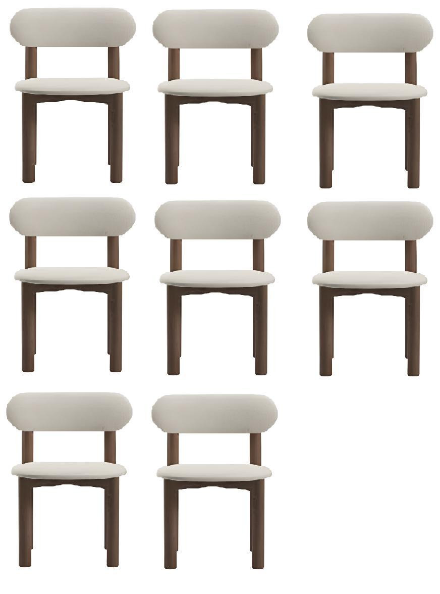 Set van witte moderne houten eetkamerstoelen voor de keuken
