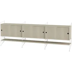 Sideboard Kommode mit Regalböden Weiß Esche