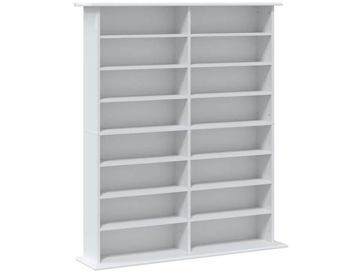 Homcom Medienregal Spanplatte Weiß, 12 Fächer, 24x126.3x106.5 cm, Wohnzimmer, TV Möbel, CD-Regale