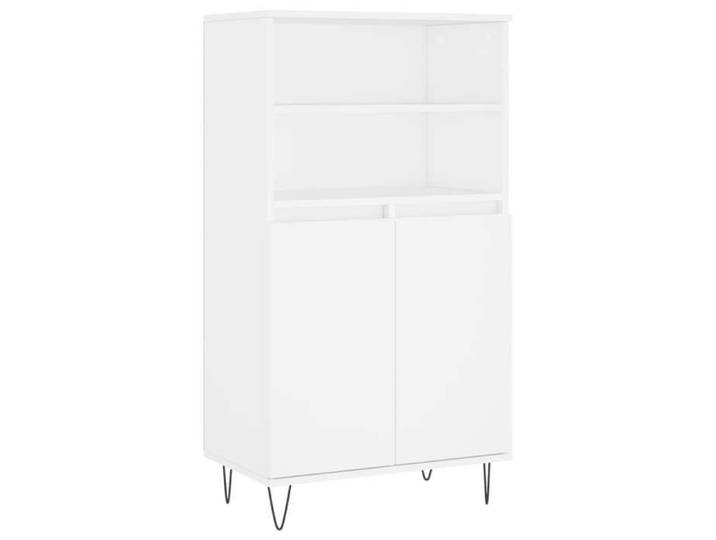 NOUVEAU Armoire vitrine - Buffet haut - Buffet de Cuisine contemporain - blanc - 60x36x110cm - Bois d'ingénierie 90405