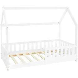 KINDERBETT mit Dach 80x160 cm Weiß