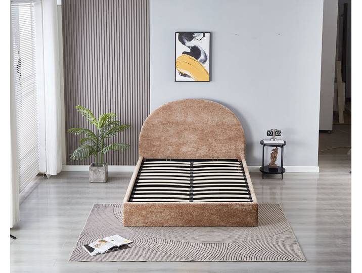 Lit Double Coffre Polaire Moka 140x190 Cm