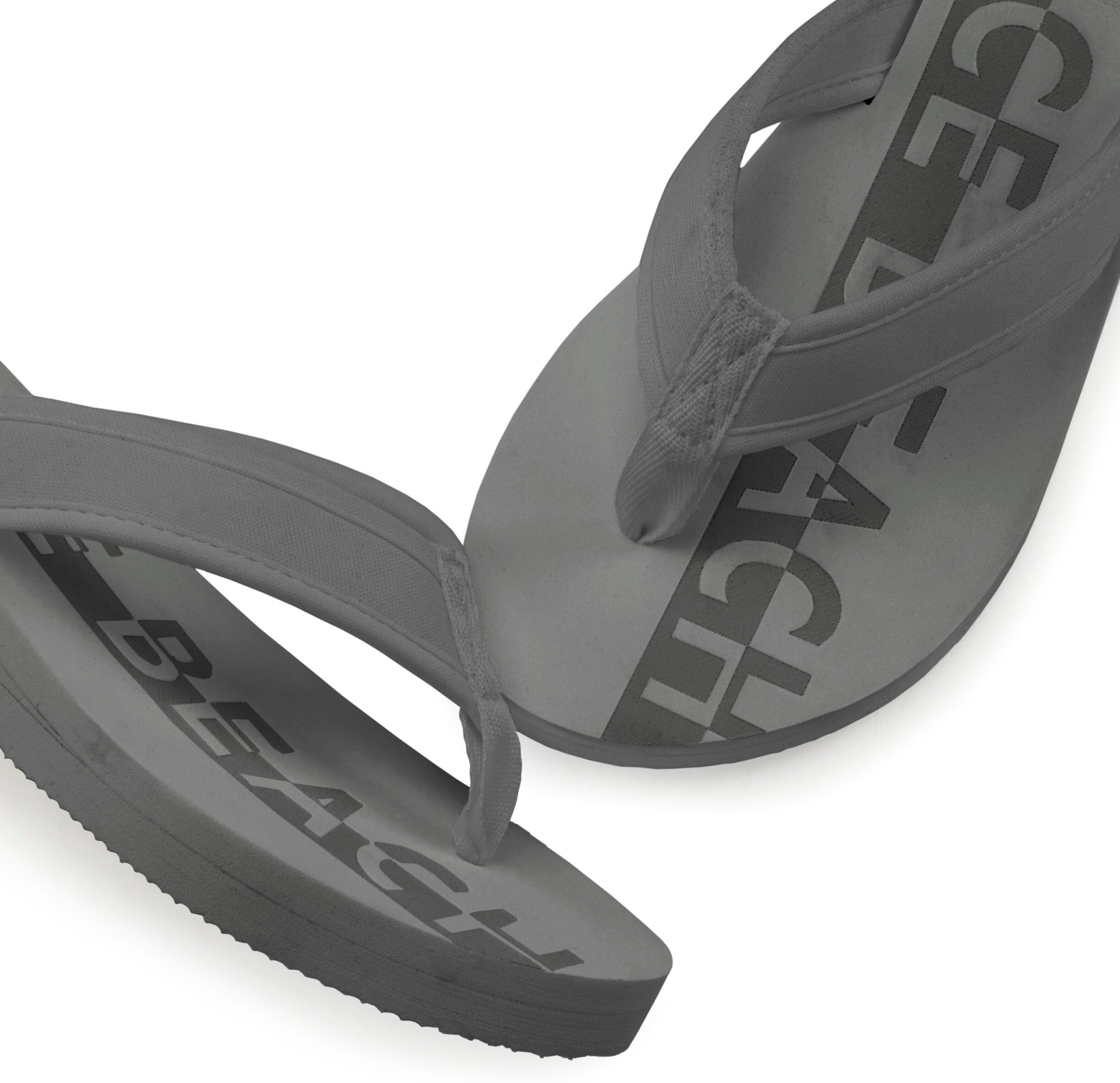 Badezehentrenner VENICE BEACH "Badeschuhe, Badelatsche, Flip Flop", Damen, Gr. 44, Textil, grau, Obermaterial: 100% Textilmaterial. Decksohle: 100% Synthetik. Futter: 100% Textilmaterial. Laufsohle: 100% Synthetik, unifarben, Schuhe Badezehentrenner, Zehe