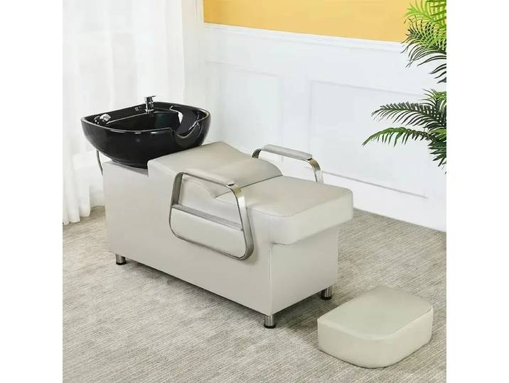 Lit de lavage capillaire professionnel confortable et tendance, style nordique, esthétique premium et simple, mobilier de salon