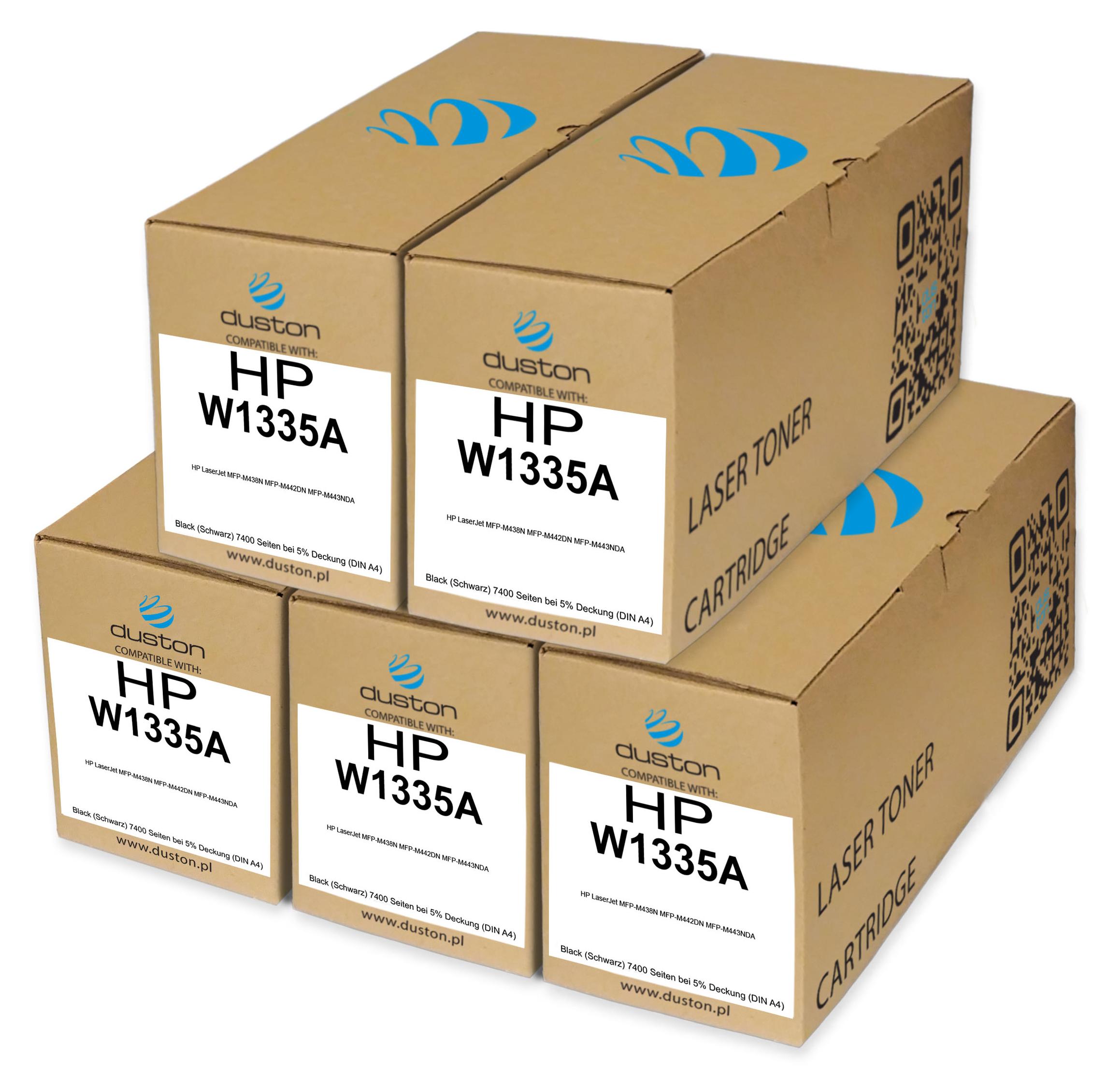 5x W1335A, 335A Schwarz Duston Toner kompatibel mit HP M438 M442 M443