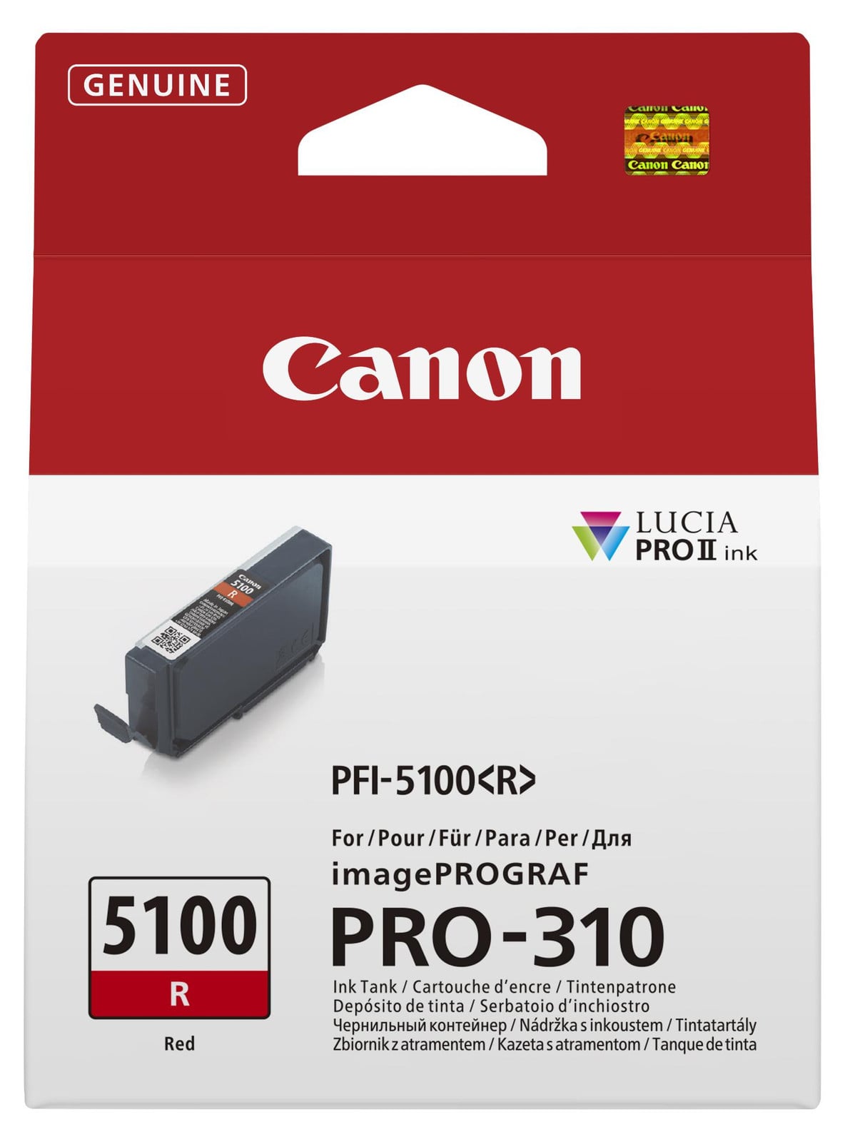 Canon PFI-5100 inktpatroon rood voor printers
