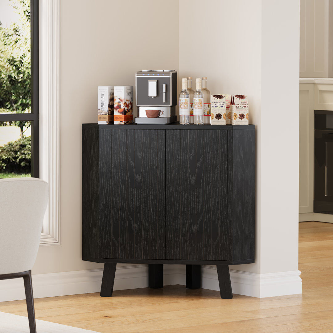 Brambly Cottage Corner Accent Cabinet Black 62.99cm H X 60.96cm W X 33.02cm D
