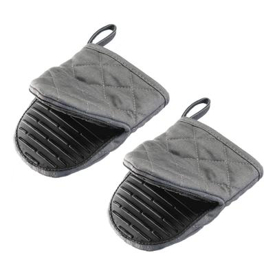Topfhandschuhe WESTMARK "2 Ofenhandschuhe, mini", grau (grau, schwarz), B:14cm H:4cm L:16,5cm, Topflappen, Schutz vor Hitze bis 250 C, 5 Jahre Garantie