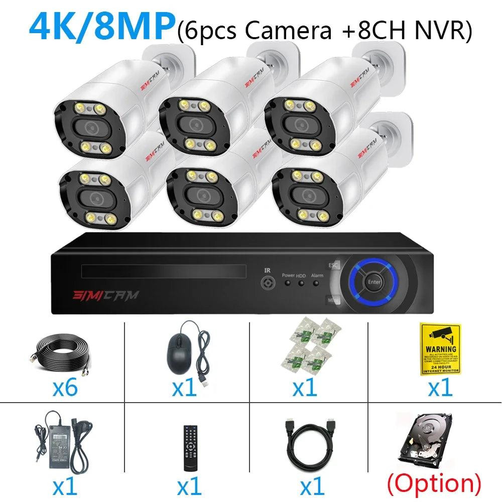 Selius 8-kanaals 4K IP beveiligingssysteem met PoE CCTV-camera's
