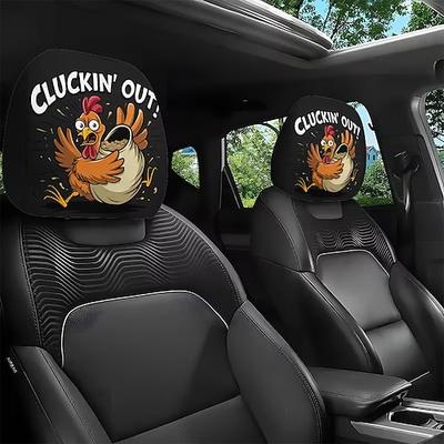 2 Stück niedliche Auto-Kopfstützenbezüge mit Tiermotiven, unbefüllt, universelle Auto-Kopfstützenbezüge, für alle Wetterbedingungen geeignet.