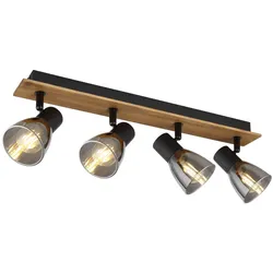 Globo 54307-4W Claude Strahler Holz Dunkelbraun, 4X E14