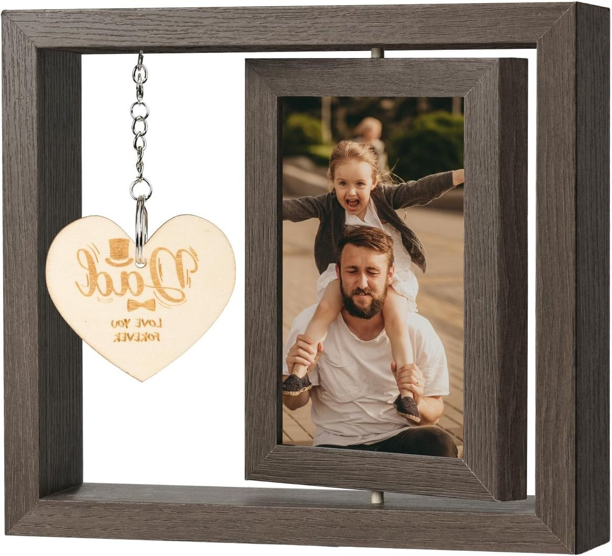 Persoonlijk houten fotolijst met dubbelzijdig draaibaar ontwerp voor familieherinneringen