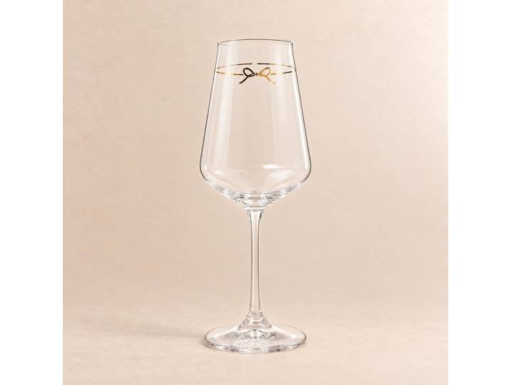 Stielglas mit goldenem Knotenmotiv