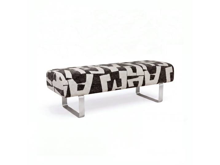 Banc en tissu texturé à motifs noir
