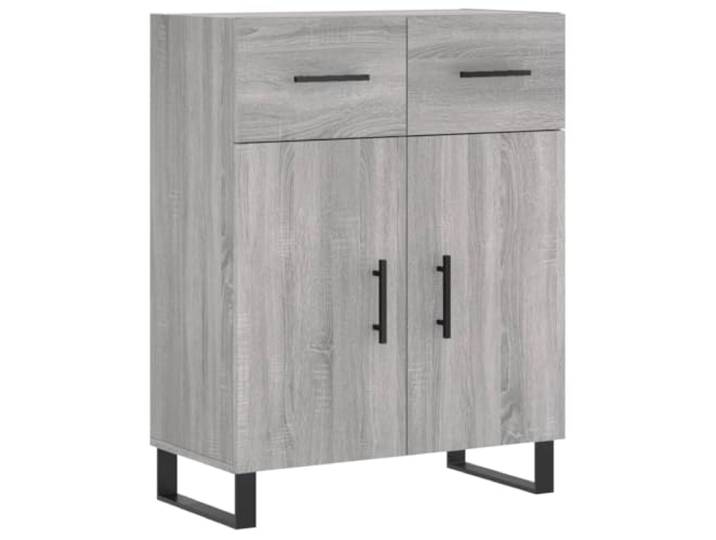 GHVBNMF Sideboard Grau Sonoma 69,5x34x90 cm Holzwerkstoff Schrank Stilvolle Kommode in Grau Sonoma mit Metallbeinen und viel Stauraum für Wohnzimmer, Flur oder Schlafzimmer.