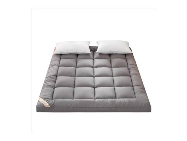 TVANTRUXIS Tatami-Futon-Matratze aus Baumwoll-Polyester-Daunen Graues Twin/Full/Queen/King for Camping-Gästezimmer, Yoga, Wohnmobil, Haustier: Bodenpolster(Queen)