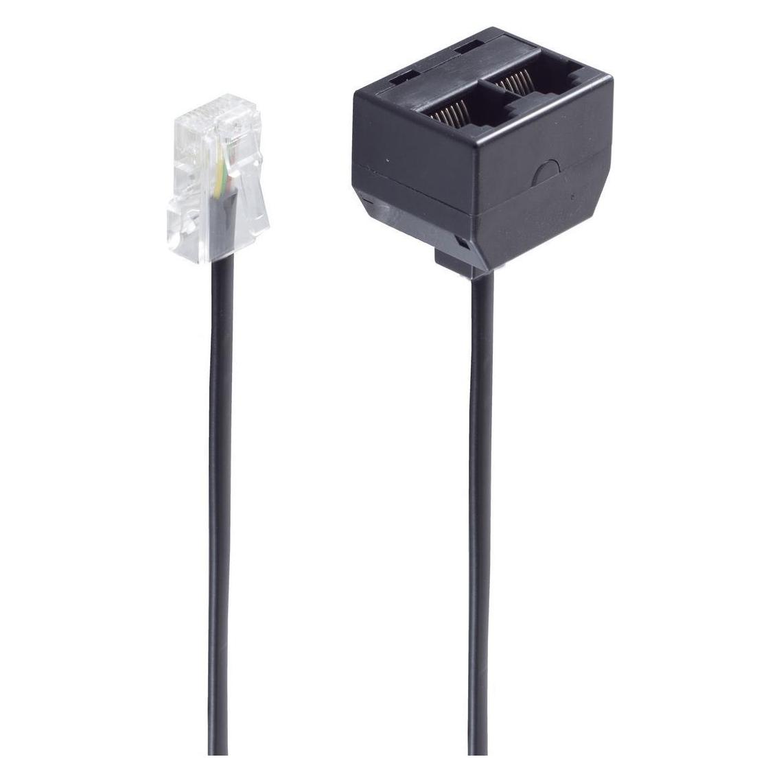 Shiverpeaks -BASIC-S--Western-Stecker 8/4 auf 2 Western-Kupplung 8/4, mit 100 Ohm Widerstand, 0,1m (BS71233)
