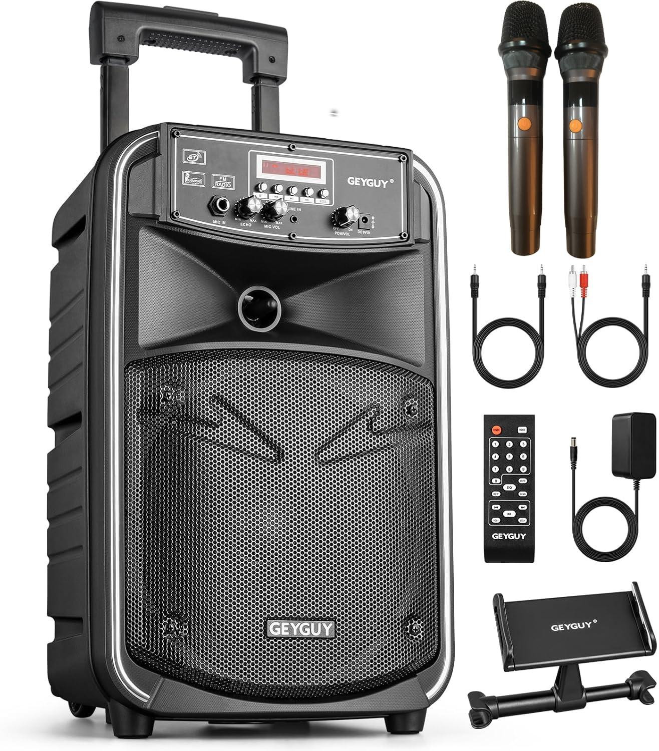 Selius Draagbare Karaoke Set 8 Inch - Zwart - Bluetooth Muziekbox