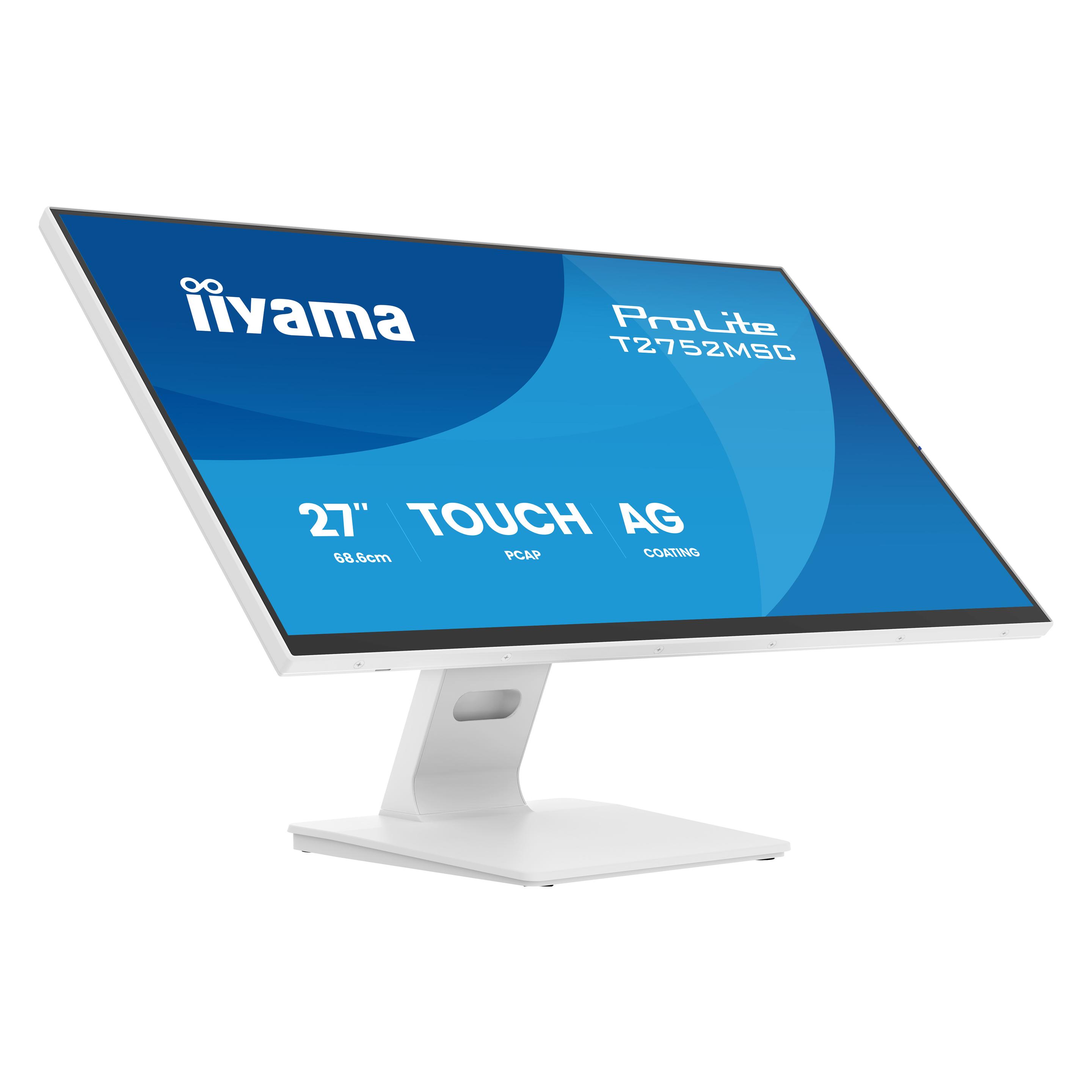 iiyama 27" WHITE IPS Optical Bonded PCAP, 10P T (T2752MSC-W1AG)