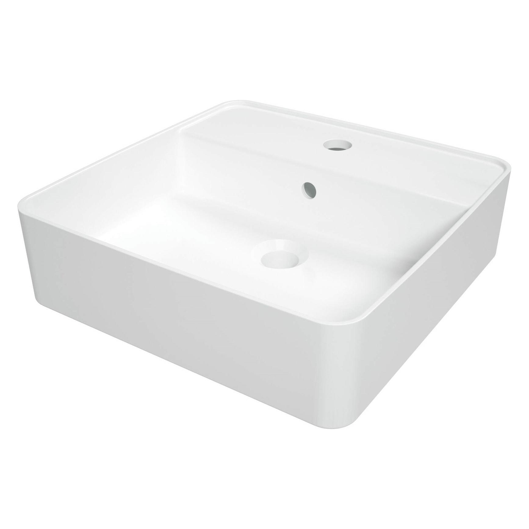 Deante Aufsatzwaschbecken aus Keramik mit Platz für einen Wasserhahn (CGS_6U4B)