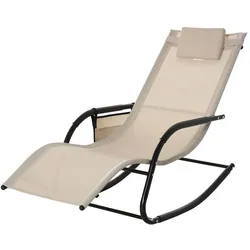 Outsunny Schaukelstuhl Schwingsessel Gartenstuh Schaukelliege Metall