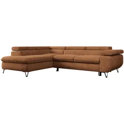 ECKSOFA PEDRO L Orange Struktur - Links Seite
