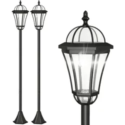 SOLAR Gartenlaterne 2er Set LED Laterne Gartenleuchte 6 Stdn. ABS H129cm