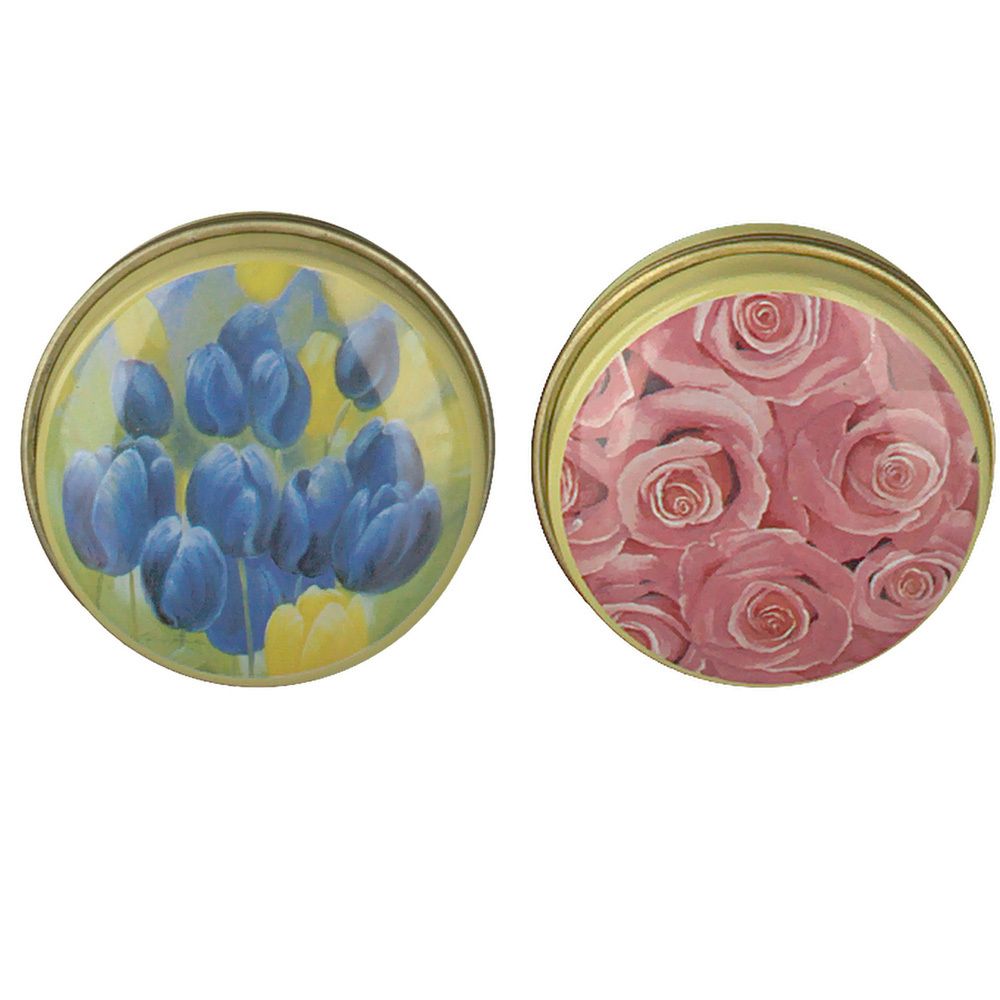 Pillendose rund Blumen Motiv 1 St Dose