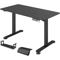 HÖHENVERSTELLBARER Schreibtisch 140 x 70cm Elektrisch Computertisch mit Haken
