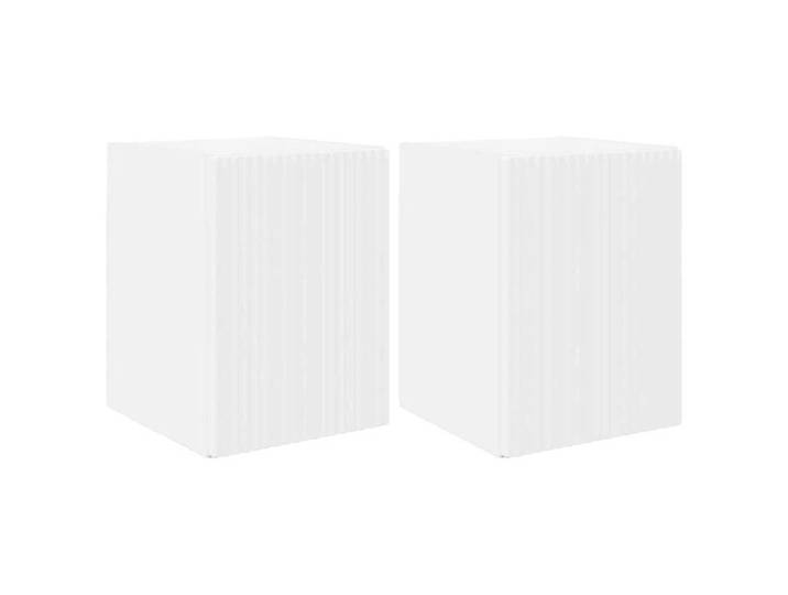 Meuble TV mural moderne - - Blanc - Bois d'ingénierie - 30x31x40 cm - 2 portes - 2 étagères - Gain de place