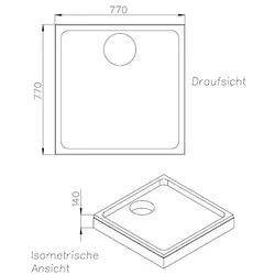 Neuesbad Wannenträger für Hoesch Samar 800x800x20 SD24234