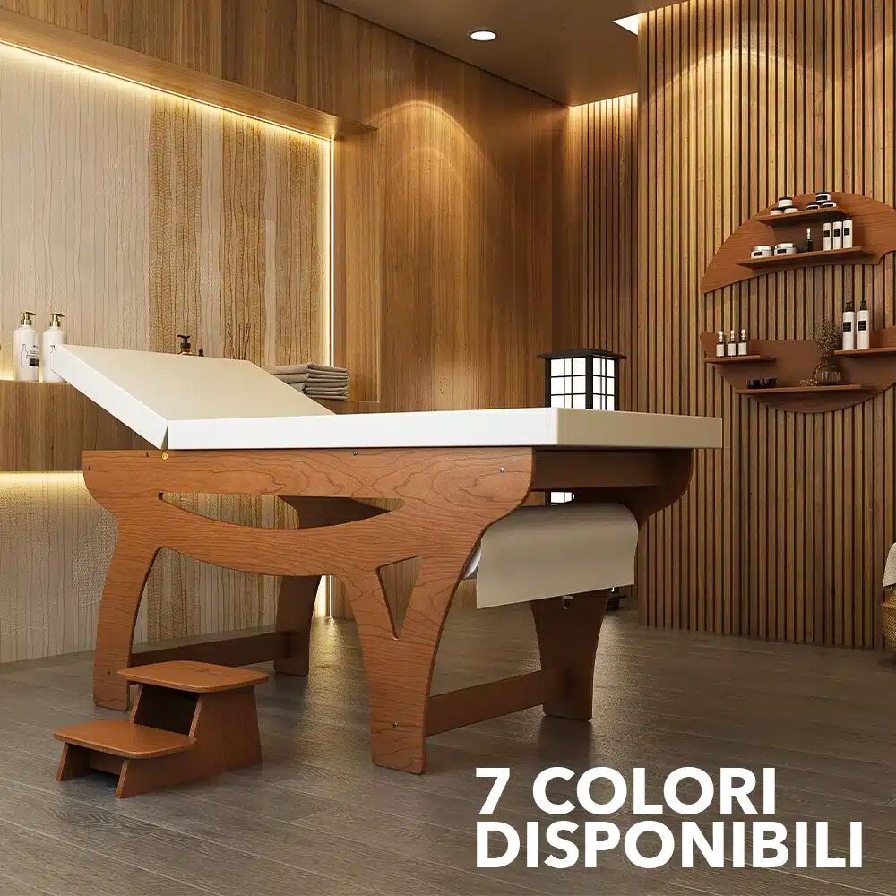 MG Legno Lettino per massaggi Lisbona Professionale in Legno Multistrato di Betulla CILIEGIO