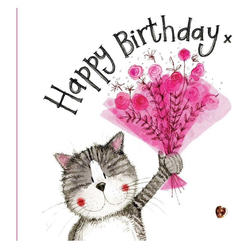 Teka Katze mit rosa Blumenstrauss (1 Stk.) (47994995)