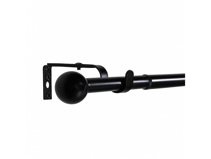 Deco-Raum Gardinenstange ausziehbar Flexa Schwarz-matt Endstück Kugel 16/19mm, Metall, 160 cm, Heimtextilien, Vorhänge, Vorhangstangen, Vorhangstangenset