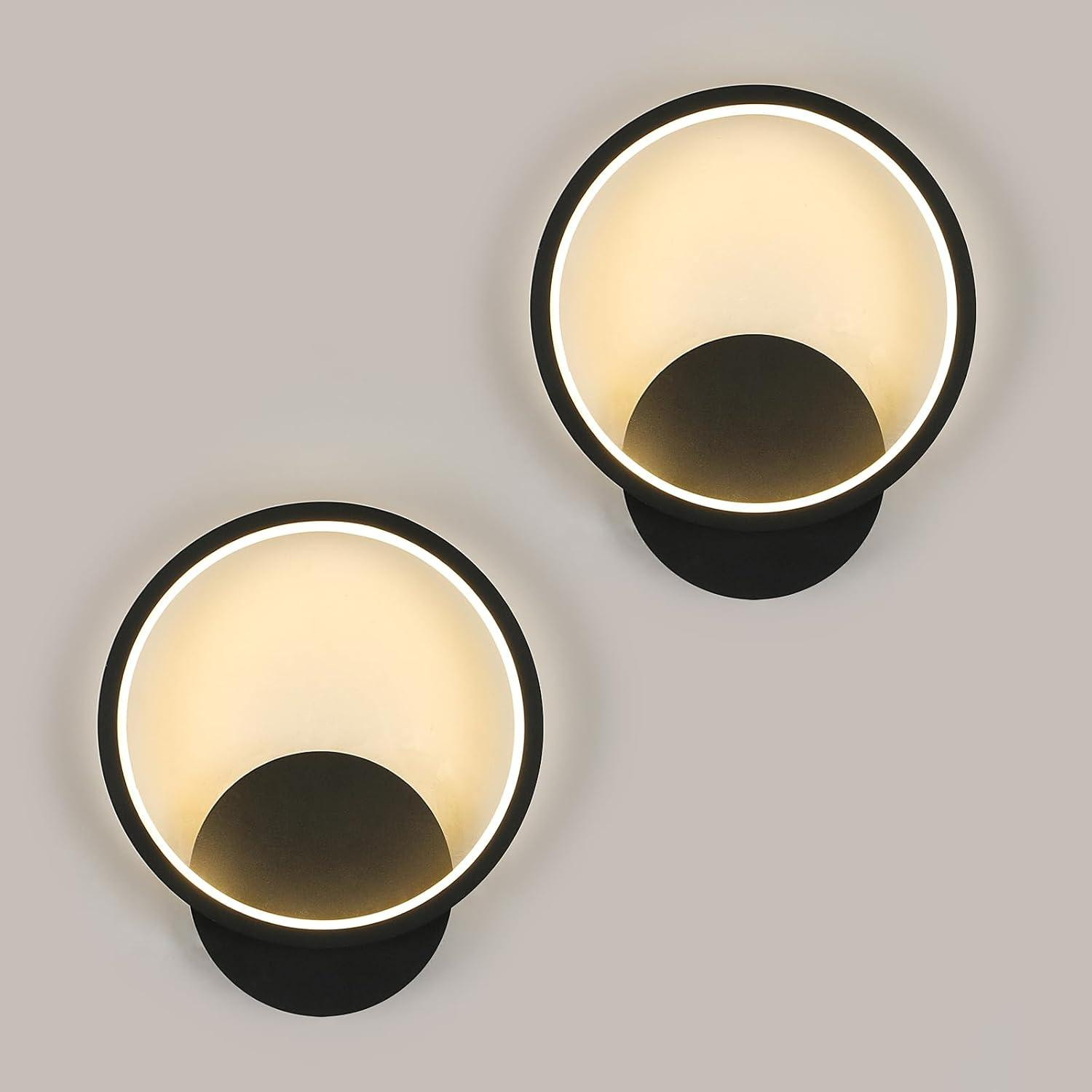 Comely LED Wandlampen, 2 stuks, Zwart