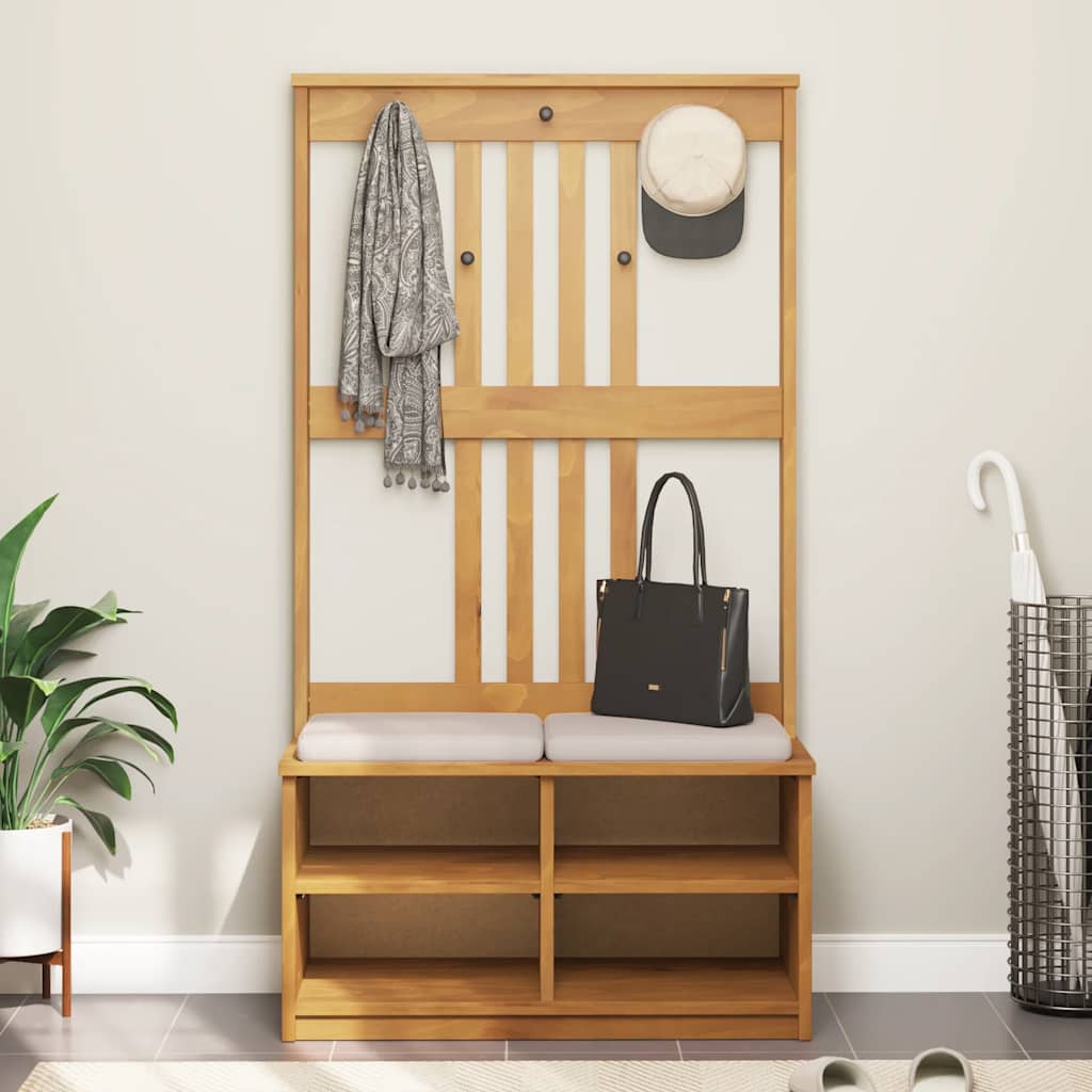 vidaXL Portemanteau SANDNES 87x40x159,5 cm bois massif pin