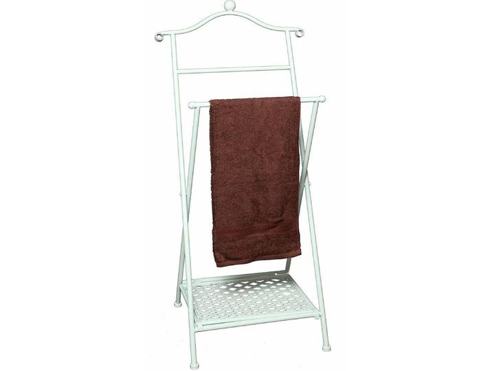 Handtuchhalter AMBIENTE HAUS Antik , weiss (weiß), B:45cm H:105cm T:35cm, Metall, Handtuchhalter, Handtuchhalter, antikweiss