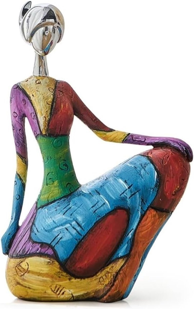 Abstract Beeld Vrouwen Sculptuur Moderne Kunst Zwart Hoogte: 32 cm