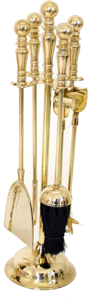 Belfry Heating Hatem Brass Fireplace Tool Set Brass 49cm H x 13cm W x 13cm D
