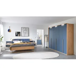 Musterring Schlafzimmer-Set Malin 4tlg. Lack Blau 180 x 200 cm
