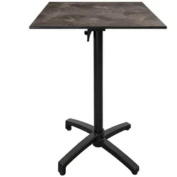 RestooTab - Klappbarer Outdoor Stehtisch Diabolo 60x60cm Dekor Cuma dark