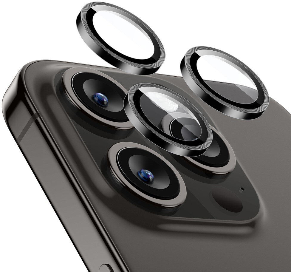 iPhone 16 Pro / 16 Pro Max ESR Kameralinse Beskyttelsesglas - Gennemsigtig / Sort