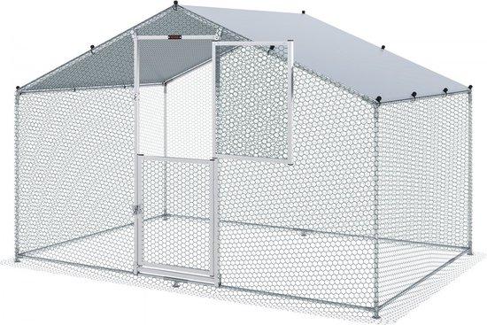 Famanu Hühnerstall 2 x 3 x 2 m - mit Sonnenschutzdach und Stahlkonstruktion
