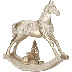 Schaukelpferd LED gold
