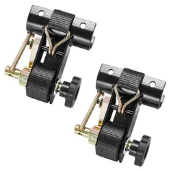 VEVOR Spanngurte für Leitergestell, 47,5–50,8 mm, schwarze Rundrohrbefestigung, 38 mm x 2,25 m, Ratschengurte mit doppelten J-Haken, 226,8 kg Traglast, mit Schnallenverschluss (2er-Pack)