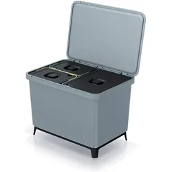 GCS Keden Abfallbehälter Systema 23L + 2x10L - Glattes Grau, Abfalleimer, Grau